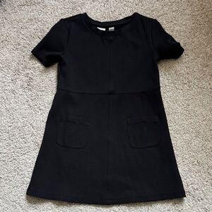 GAP Girls Black Short-Sleeve Pocket A-Line Dress
